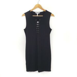 BCBGeneration Dress Womens M Black Sleeveless Laced Bodycon